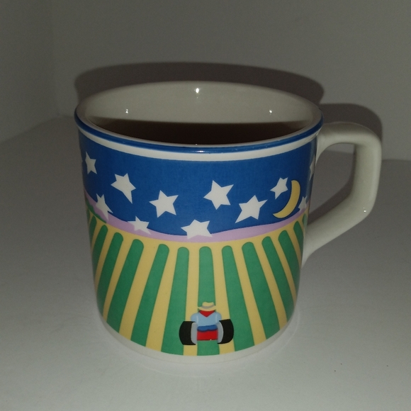 Tienshan Stoneware Country Farmers  Field Starry Night Moon Coffee Mug - Picture 1 of 10